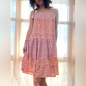 Lucky Brand Pink and Orange Patterned Dress